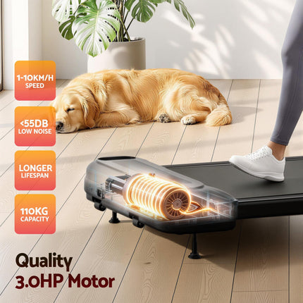 Everfit Treadmill Electric Walking Pad with Incline Under Desk Home Gym Black.