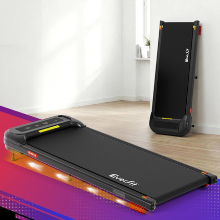 Everfit Treadmill Electric Walking Pad with Incline Under Desk Home Gym Black.