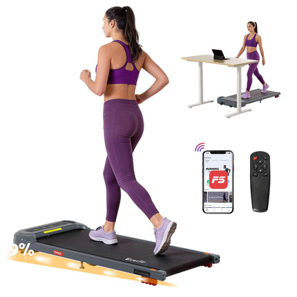 Everfit Treadmill Electric Walking Pad with Incline Under Desk Home Gym Grey.