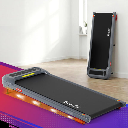 Everfit Treadmill Electric Walking Pad with Incline Under Desk Home Gym Grey.