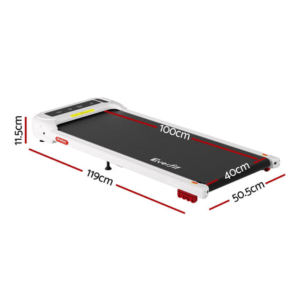 Everfit Treadmill Electric Walking Pad with Incline Under Desk Home Gym White.