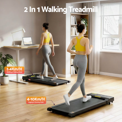 Everfit Treadmill Electric Walking Pad Under Desk Home Gym Fitness 400mm Black.