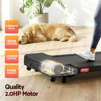 Everfit Treadmill Electric Walking Pad Under Desk Home Gym Fitness 400mm Black.