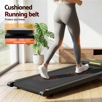 Everfit Treadmill Electric Walking Pad Under Desk Home Gym Fitness 400mm Black.