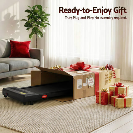 Everfit Treadmill Electric Walking Pad Under Desk Home Gym Fitness 400mm Black.