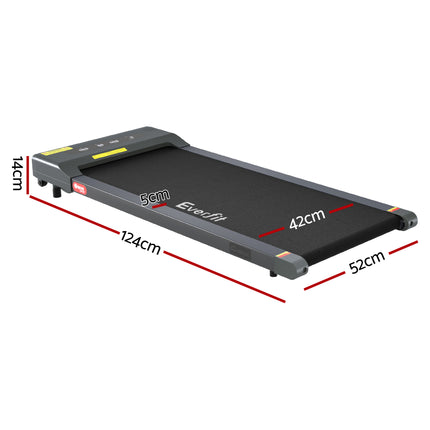 Everfit Treadmill Electric Walking Pad Under Desk Home Gym Fitness 400mm Grey.