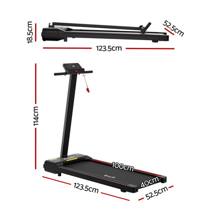 Everfit Walking Pad Treadmill 2 in 1 Foldable for Home Gym 40cm Wide Belt 12 Programs with App.