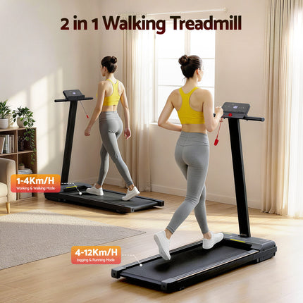 Everfit Walking Pad Treadmill 2 in 1 Foldable for Home Gym 40cm Wide Belt 12 Programs with App.