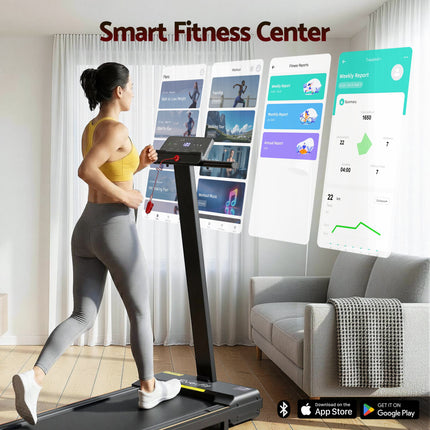 Everfit Walking Pad Treadmill 2 in 1 Foldable for Home Gym 40cm Wide Belt 12 Programs with App.
