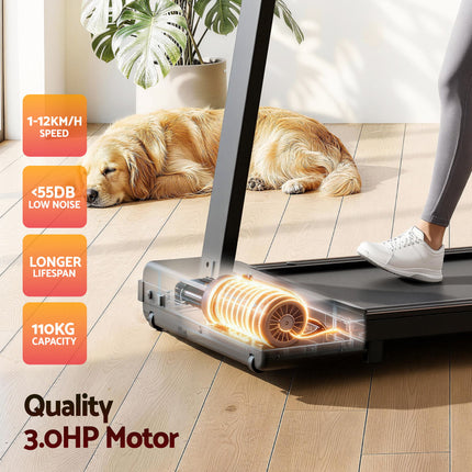 Everfit Walking Pad Treadmill 2 in 1 Foldable for Home Gym 40cm Wide Belt 12 Programs with App.