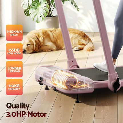 Everfit Treadmill Electric Walking Pad with Incline Foldable for Home Gym Pink.