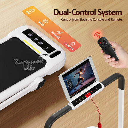 Everfit Treadmill Electric Walking Pad with Incline Foldable for Home Gym White.