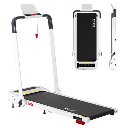 Everfit Treadmill Electric Walking Pad with Incline Foldable for Home Gym White.