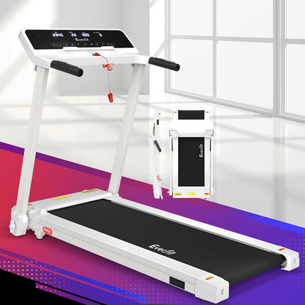 Everfit Treadmill Electric Home Gym Fitness Exercise Knob Foldable 420mm White.