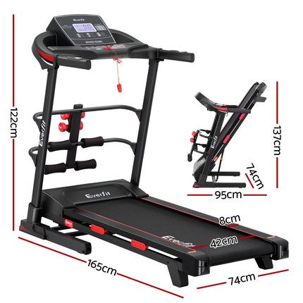 Everfit Treadmill Electric Home Gym Fitness Exercise Machine w/ Sit Up Bar 420mm.
