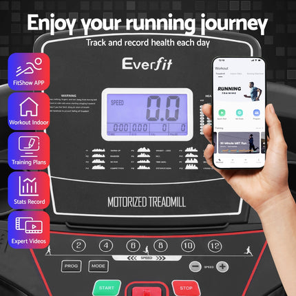 Everfit Treadmill Electric Home Gym Fitness Exercise Machine w/ Sit Up Bar 420mm.