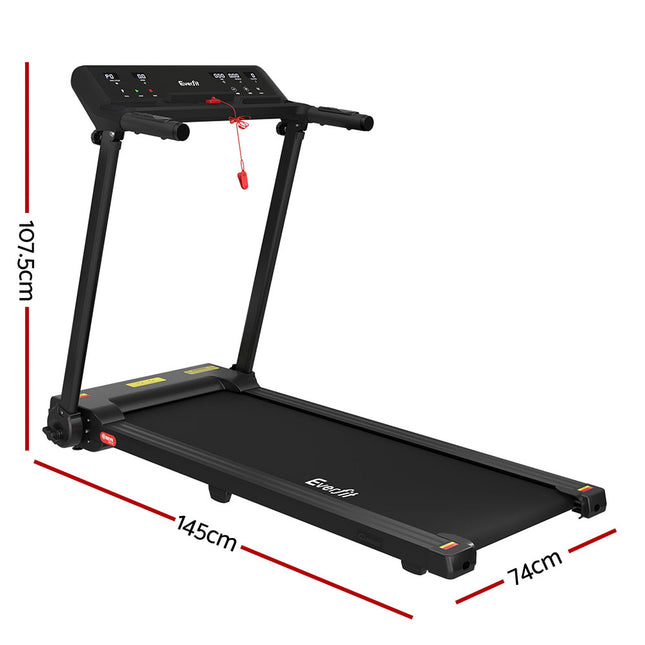 Everfit Treadmill Electric Home Gym Fitness Exercise Knob Foldable 450mm Black.