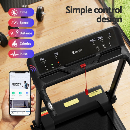 Everfit Treadmill Electric Home Gym Fitness Exercise Knob Foldable 450mm Black.
