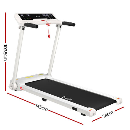 Everfit Treadmill Electric Home Gym Fitness Exercise Knob Foldable 450mm White.