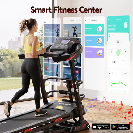 Everfit Treadmill Electric Home Gym Fitness Exercise Machine w/ Sit Up Bar 450mm.