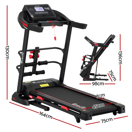 Everfit Treadmill Electric Home Gym Fitness Exercise Machine w/ Sit Up Bar 450mm.