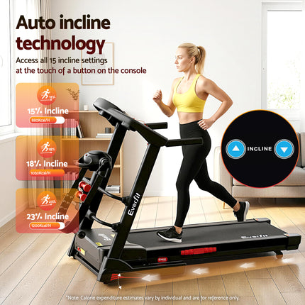 Everfit Treadmill Electric Home Gym Fitness Exercise Machine w/ Massager 480mm.