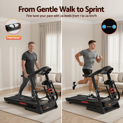 Everfit Treadmill Electric Home Gym Fitness Exercise Machine w/ Massager 480mm.