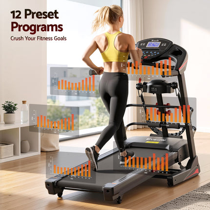 Everfit Treadmill Electric Home Gym Fitness Exercise Machine w/ Massager 480mm.