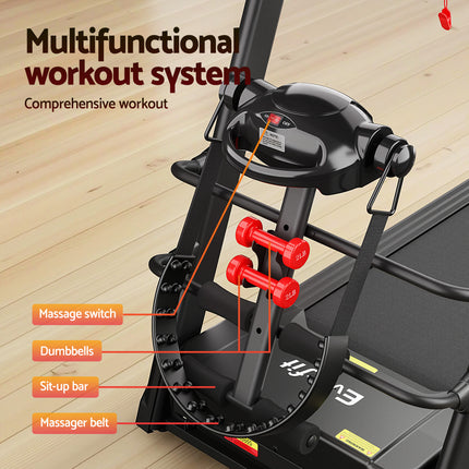 Everfit Treadmill Electric Home Gym Fitness Exercise Machine w/ Massager 480mm.