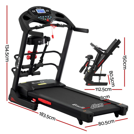 Everfit Treadmill Electric Home Gym Fitness Exercise Machine w/ Massager 480mm.