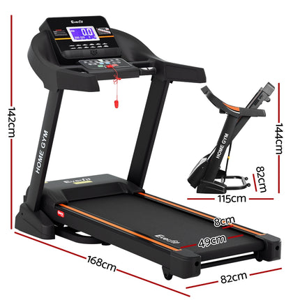 Everfit Treadmill Electric Auto Incline Home Gym Fitness Exercise Machine 490mm.