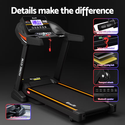 Everfit Treadmill Electric Auto Incline Home Gym Fitness Exercise Machine 490mm.