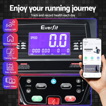 Everfit Treadmill Electric Home Gym Fitness Exercise Machine w/ Sit Up Bar 480mm.