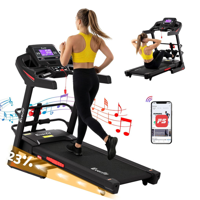 Everfit Treadmill Electric Home Gym Fitness Exercise Machine w/ Sit Up Bar 480mm.