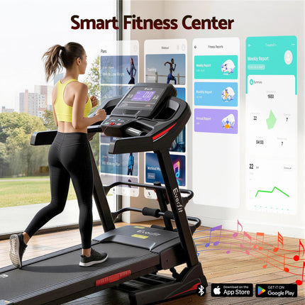 Everfit Treadmill Electric Home Gym Fitness Exercise Machine w/ Sit Up Bar 480mm.