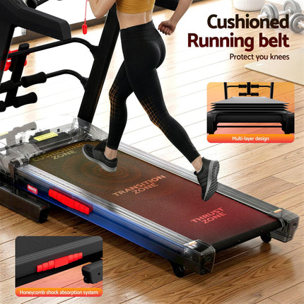 Everfit Treadmill Electric Home Gym Fitness Exercise Machine w/ Sit Up Bar 480mm.