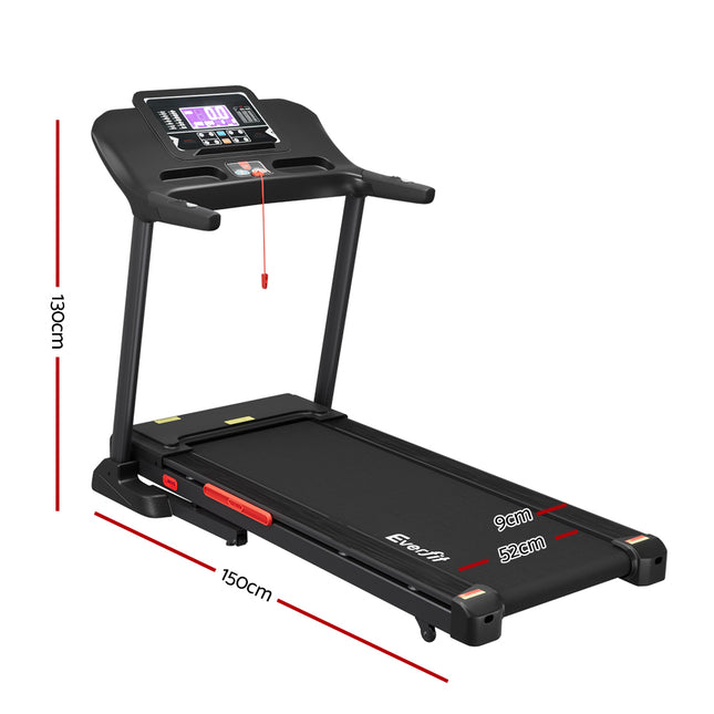 Everfit Treadmill Electric Auto Incline Home Gym Fitness Exercise Machine 520mm.