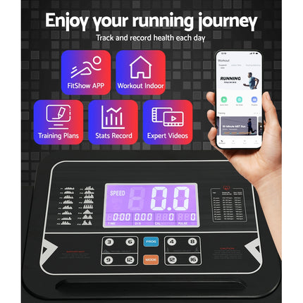 Everfit Treadmill Electric Auto Incline Home Gym Fitness Exercise Machine 520mm.