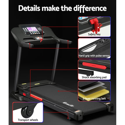 Everfit Treadmill Electric Auto Incline Home Gym Fitness Exercise Machine 520mm.