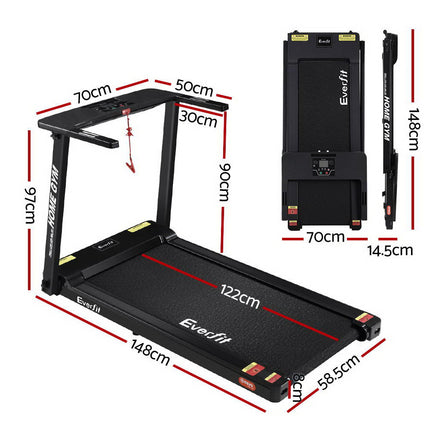 Everfit Treadmill Electric Home Gym Fitness Exercise Fully Foldable 420mm Black.