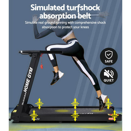 Everfit Treadmill Electric Home Gym Fitness Exercise Fully Foldable 420mm Black.
