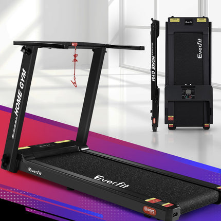 Everfit Treadmill Electric Home Gym Fitness Exercise Fully Foldable 420mm Black.