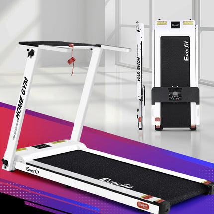 Everfit Treadmill Electric Home Gym Fitness Exercise Fully Foldable 420mm White.