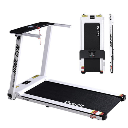 Everfit Treadmill Electric Home Gym Fitness Exercise Fully Foldable 420mm White.