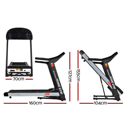 Everfit Treadmill Electric Auto Incline Home Gym Fitness Exercise Machine 450mm.