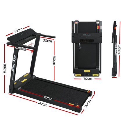 Everfit Treadmill Electric Home Gym Fitness Exercise Fully Foldable 450mm Black.
