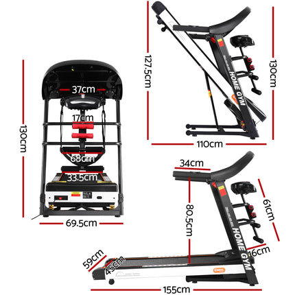 Everfit Treadmill Electric Home Gym Fitness Exercise Machine w/ Massager 450mm.