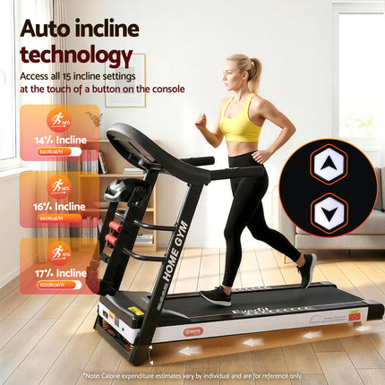 Everfit Treadmill Electric Home Gym Fitness Exercise Machine w/ Massager 450mm.