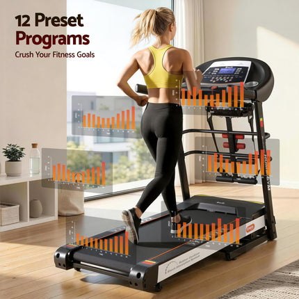 Everfit Treadmill Electric Home Gym Fitness Exercise Machine w/ Massager 450mm.