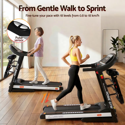 Everfit Treadmill Electric Home Gym Fitness Exercise Machine w/ Massager 450mm.